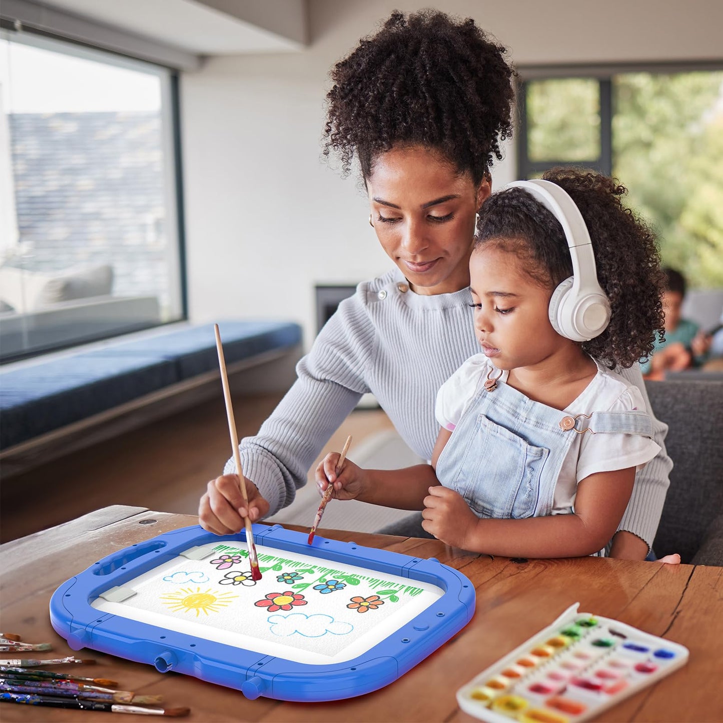 Ylovetoys Easel for Kids - Adjustable, Double-Sided Magnetic Easel with Painting Accessories