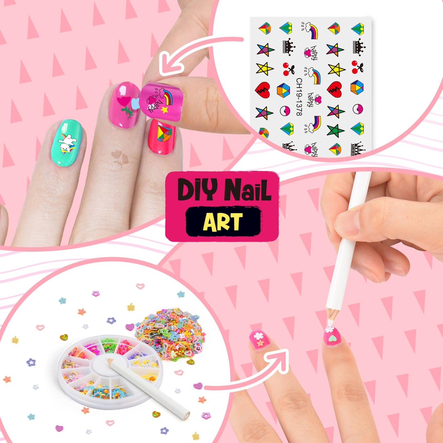 Ylovetoys Kids Nail Polish Set — All-in-One Nail Salon Kit for Girls 7-12 (Non-Toxic)