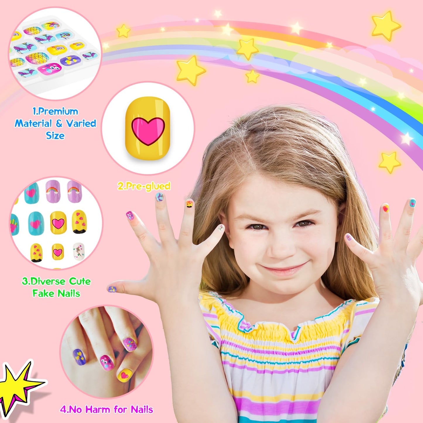 Ylovetoys Kids Nail Polish Set — All-in-One Nail Salon Kit for Girls 7-12 (Non-Toxic)