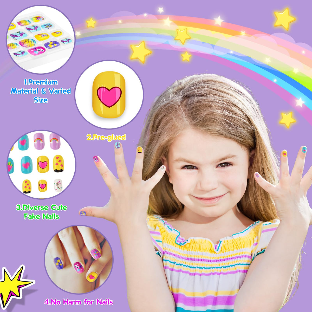 Ylovetoys Kids Nail Polish Set & All-In-One Nail Dryer Salon for Girls 7-12