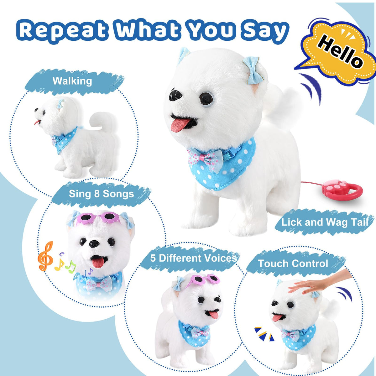 Ylpaprm Samoyed Walking Dog Toy – Interactive Plush Puppy for Kids