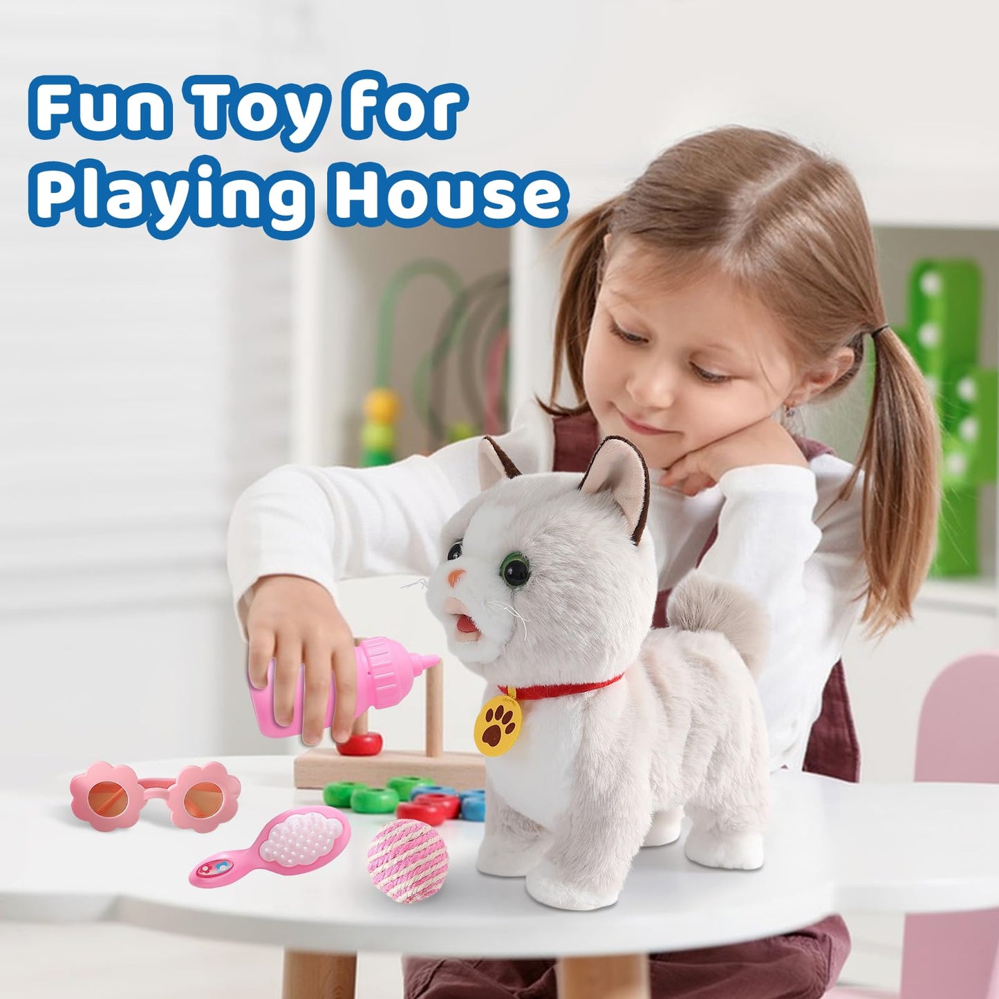 Ylpaprm Walking Cat Set – Interactive Talking Toy Kitten for Kids