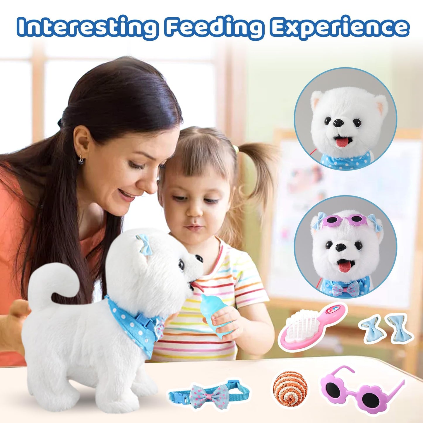 Ylpaprm Samoyed Walking Dog Toy – Interactive Plush Puppy for Kids