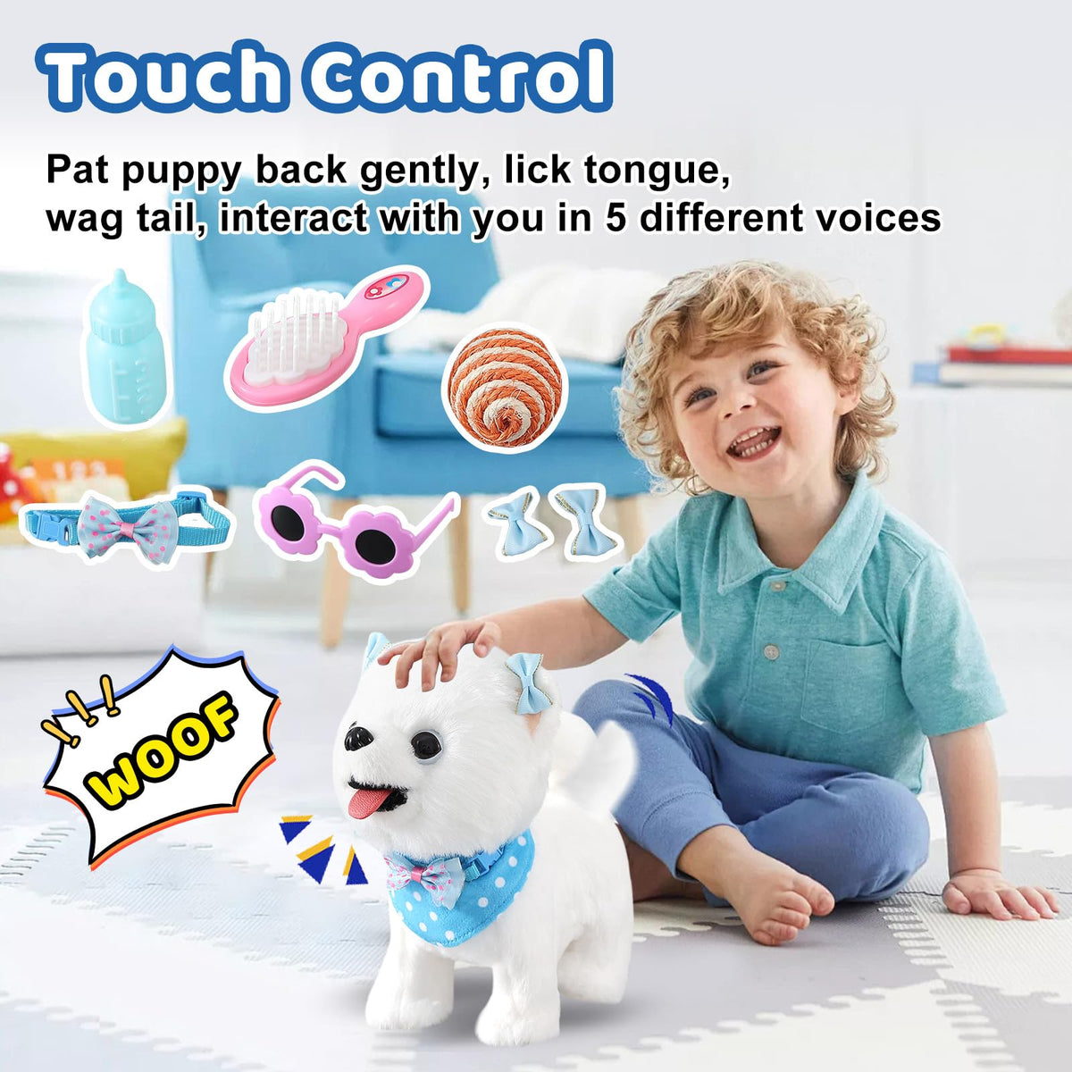 Ylpaprm Samoyed Walking Dog Toy – Interactive Plush Puppy for Kids