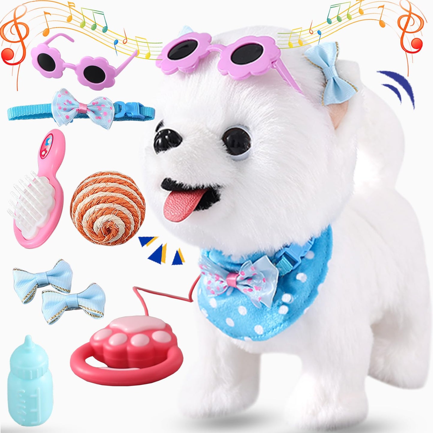Ylpaprm Samoyed Walking Dog Toy – Interactive Plush Puppy for Kids