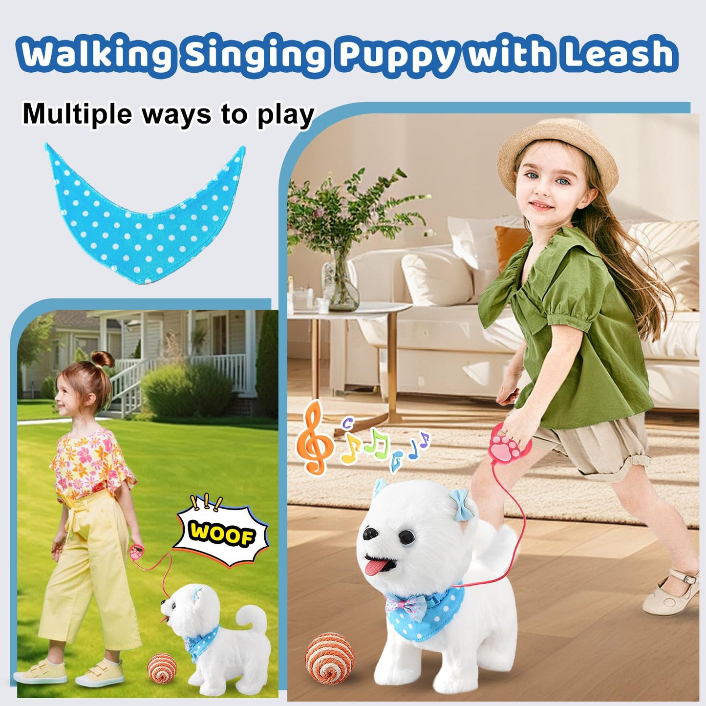 Ylpaprm Samoyed Walking Dog Toy – Interactive Plush Puppy for Kids