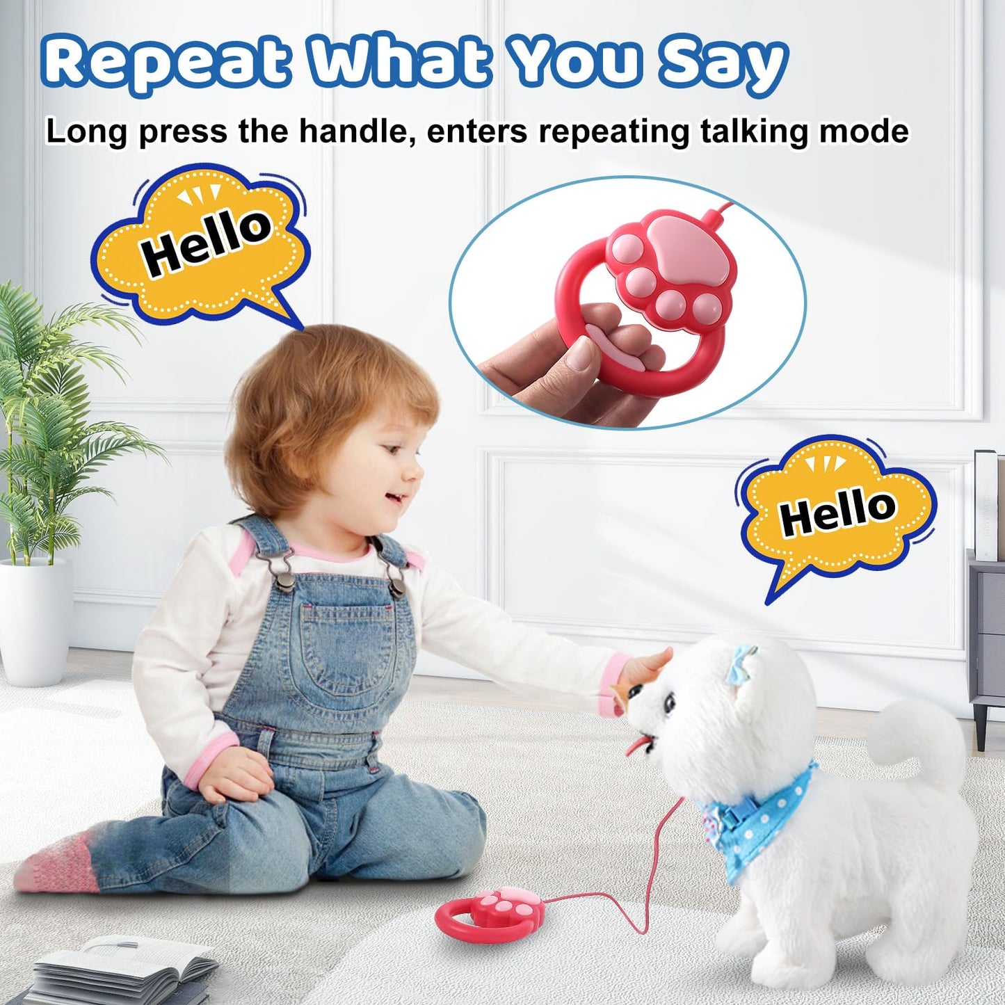 Ylpaprm Samoyed Walking Dog Toy – Interactive Plush Puppy for Kids