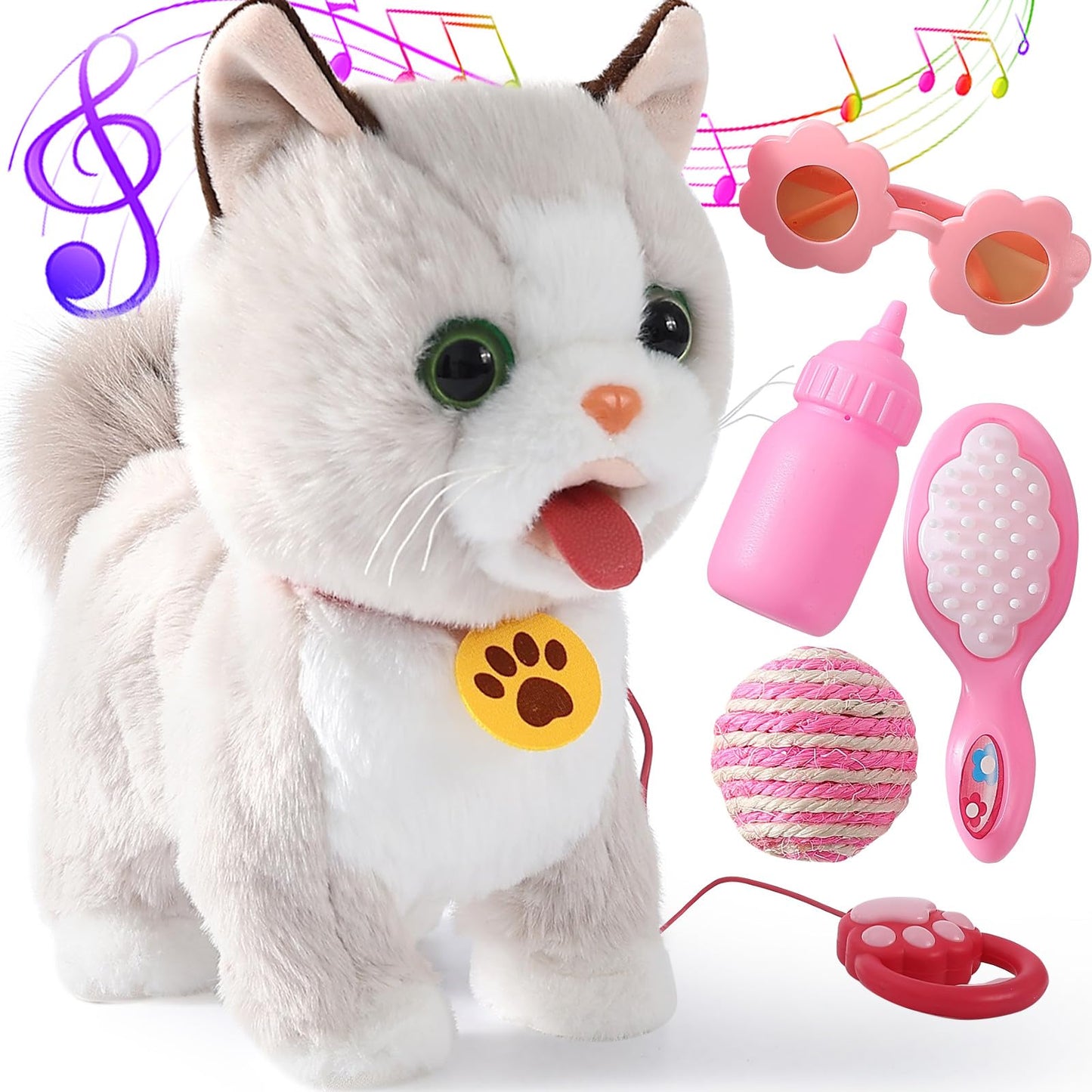 Ylpaprm Walking Cat Set – Interactive Talking Toy Kitten for Kids