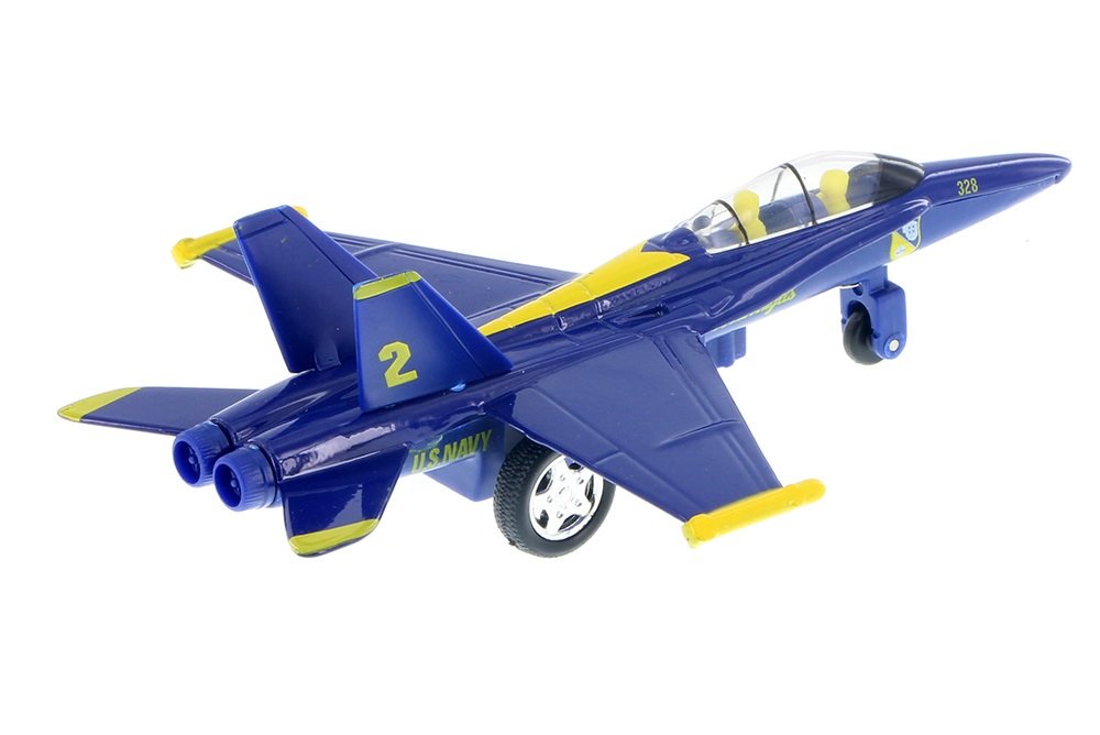 YMCtoys Playmaker Toys Blue Angels F/A-18 Die-Cast Jets Set – 6-Pack with Pullback Action (7-Inch Each)