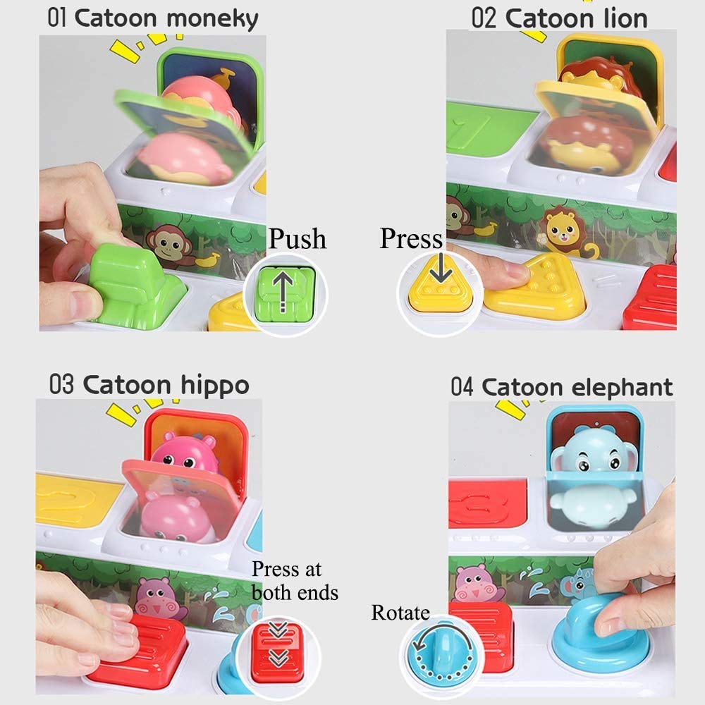 YMDLY Toys Animal Park Interactive Pop Up Music Toy — Early Education for Babies & Toddlers