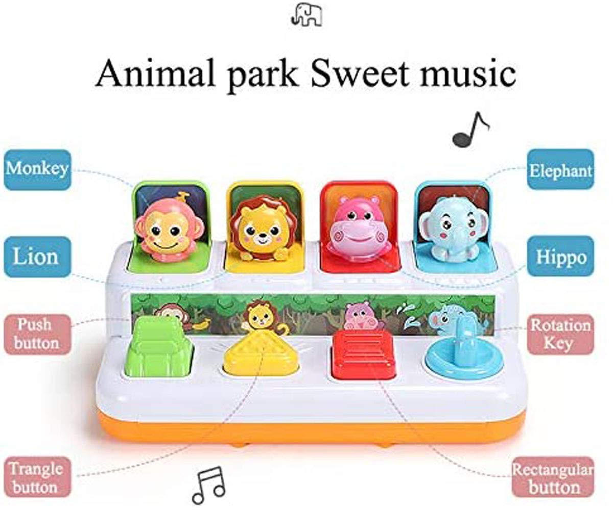 YMDLY Toys Animal Park Interactive Pop Up Music Toy — Early Education for Babies & Toddlers