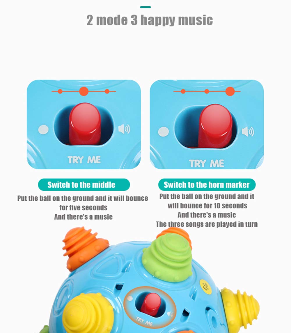 YMDLY Toys Toddlers Music Shake Ball – Dancing, Self-Rolling Baby Toy for 18+ Months