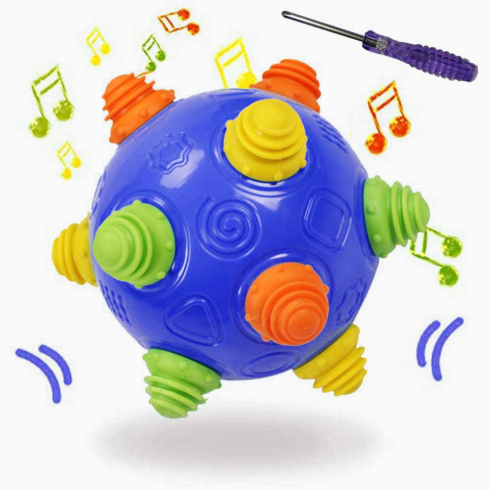 YMDLY Toys Toddlers Music Ball – Dancing Move & Crawl Ball (Navy Blue)