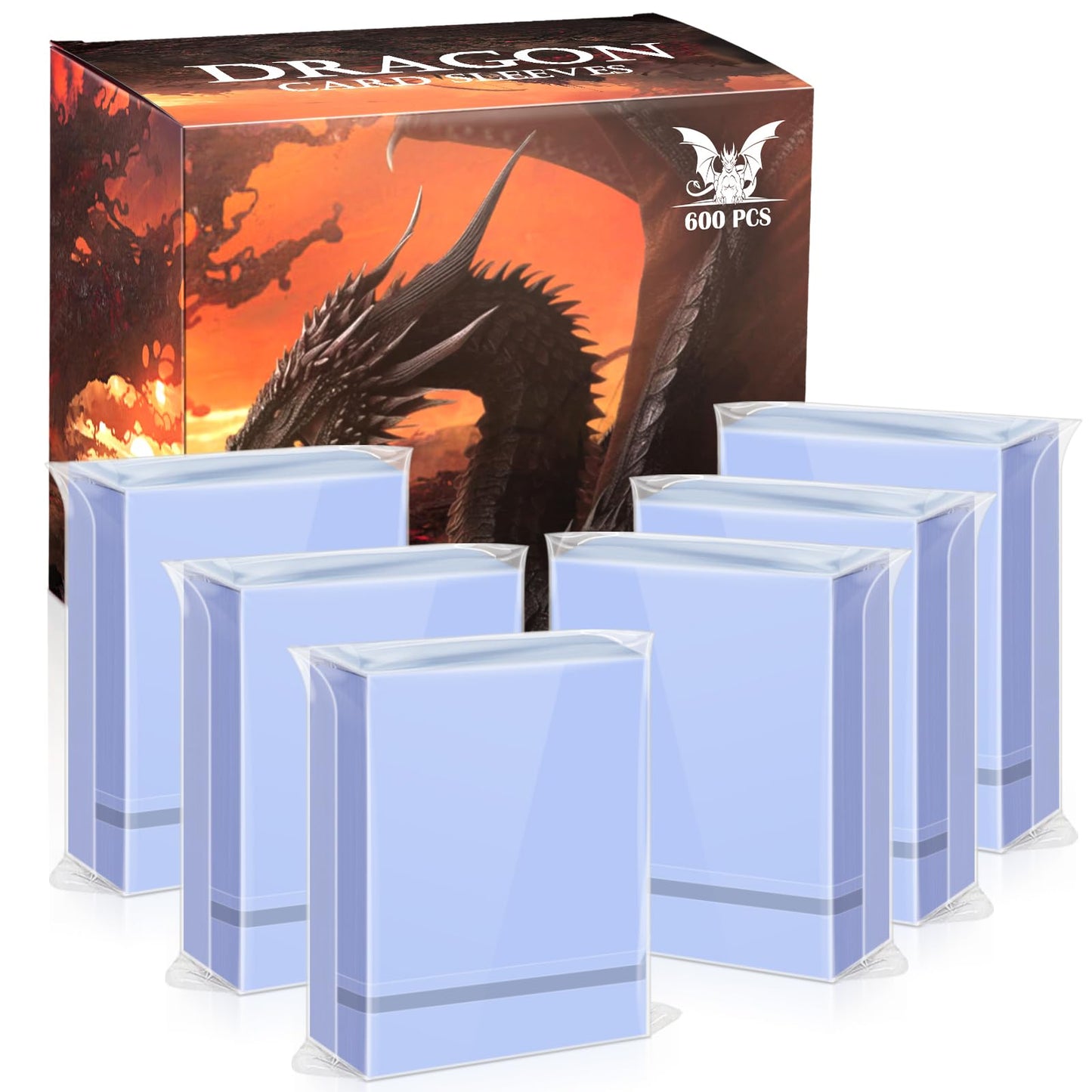 YMluky 600PS Clear Trading Card Sleeves – Fits MTG, Yu-Gi-Oh!, Magic & Sports Cards