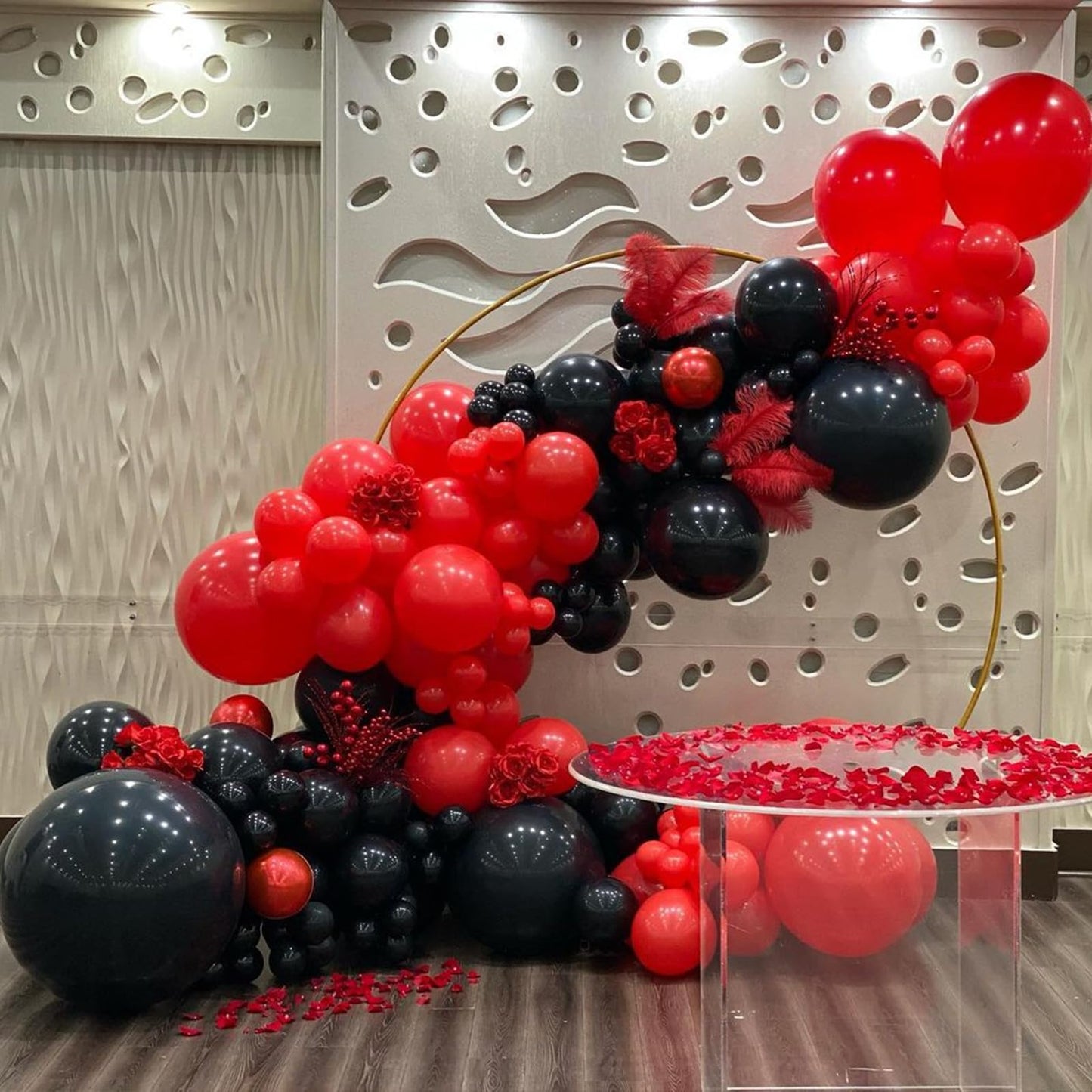 YMSZ Red & Black Balloons Garland Arch Kit – 134pcs Party Decoration Set