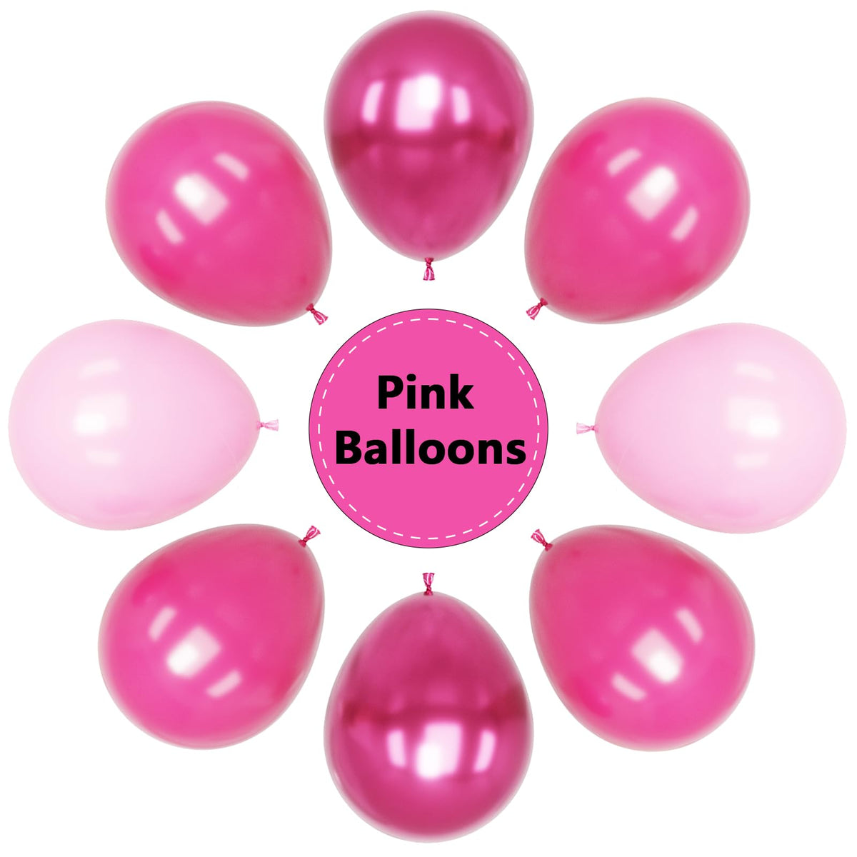 YMSZ Pink Balloons Kit – 67pcs 12in Hot Pink & Metallic Balloons for Birthday, Wedding, Baby Shower