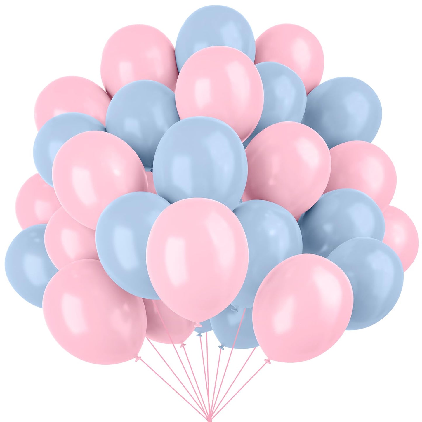 YMSZ Pink & Blue Latex Balloons 12in (67pc) – Gender Reveal & Party Decor