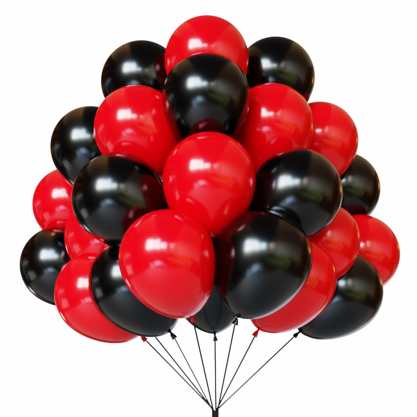 YMSZ Red & Black Latex Balloons – 67 Pack, 12-Inch Party Balloons for Birthdays & Celebrations