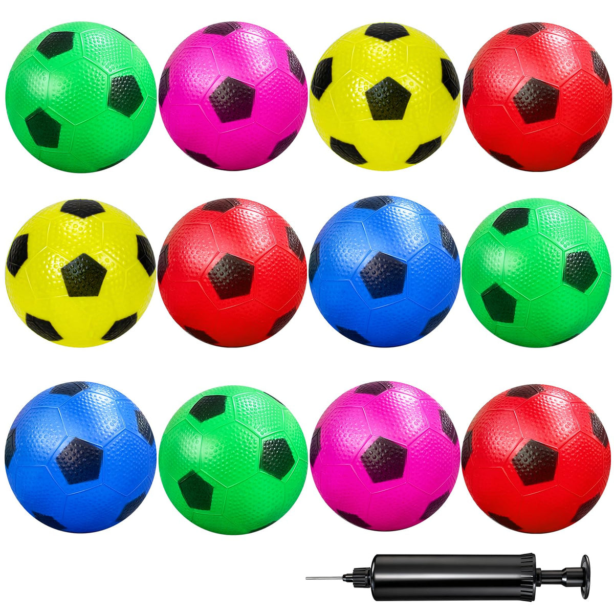 Ynanimery 12 Pack Mini Soccer Balls – 4'' Inflatable Kids Balls for Indoor & Outdoor Play