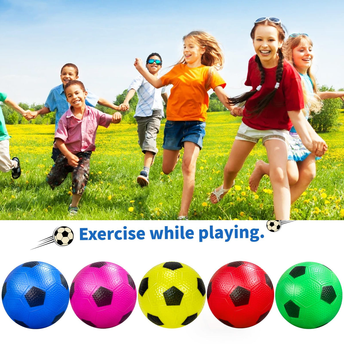 Ynanimery 12 Pack Mini Soccer Balls – 4'' Inflatable Kids Balls for Indoor & Outdoor Play
