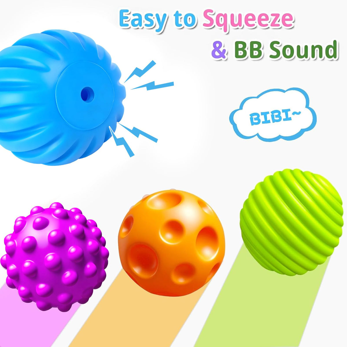 Ynanimery 6-Pack Sensory Balls for Babies & Toddlers – Soft Textured Montessori Toys