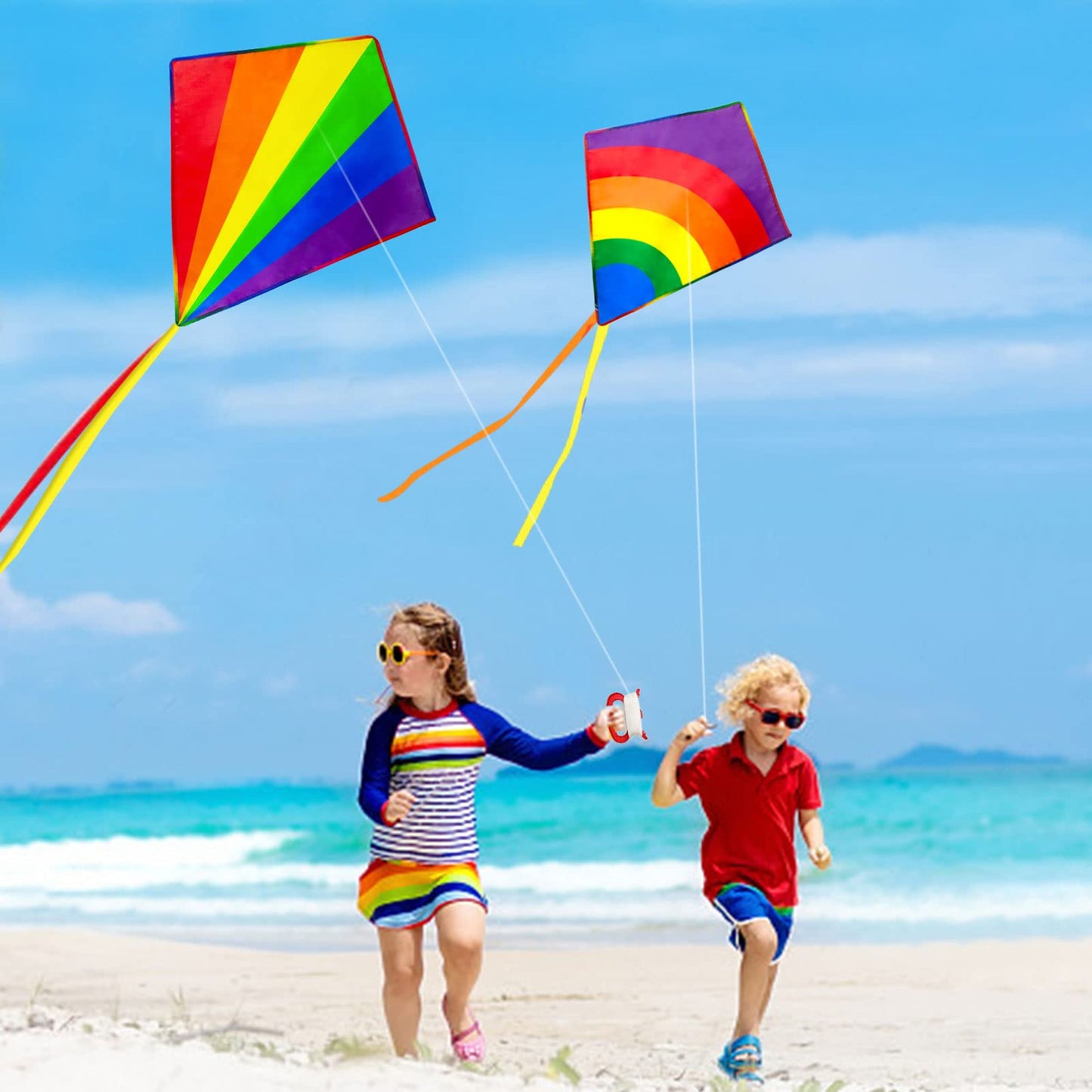 Ynanimery 5-Pack Rainbow Kites – Easy to Fly in Light Wind for Kids & Adults