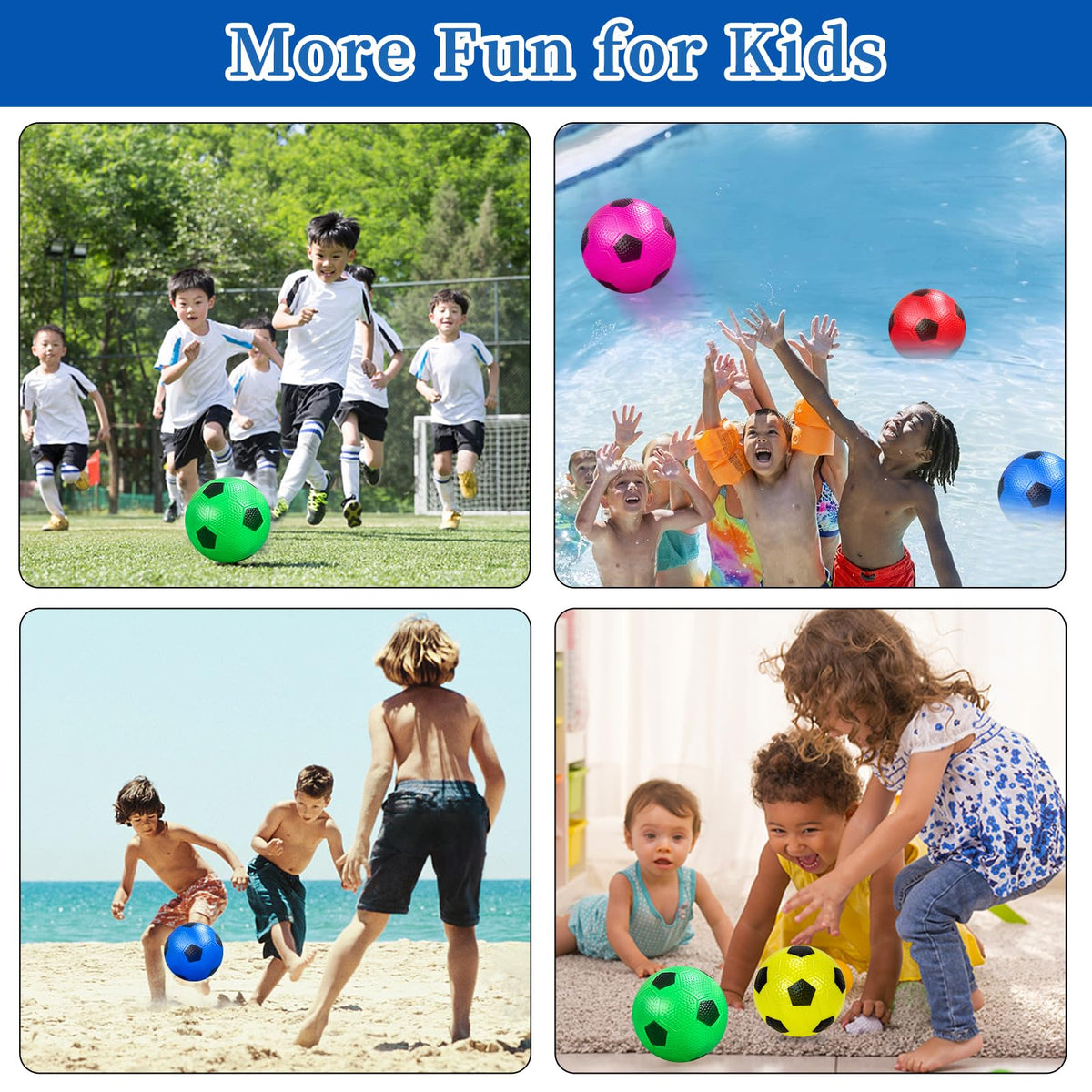 Ynanimery 12 Pack Mini Soccer Balls – 4'' Inflatable Kids Balls for Indoor & Outdoor Play