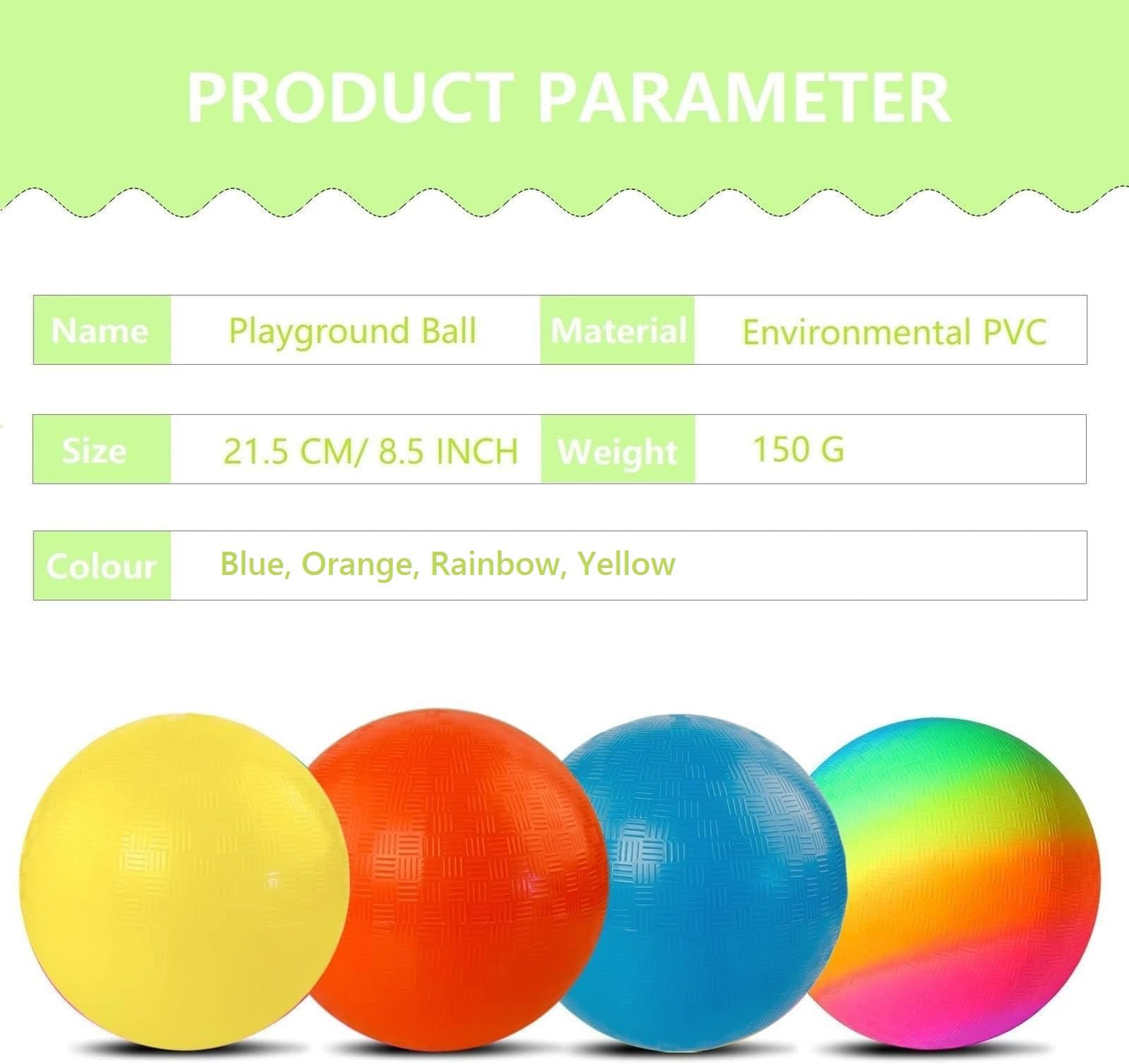 YNHFIFI 4 Pack Playground Ball – 8.5-inch Rainbow Kickballs with Pump for Indoor & Outdoor Play