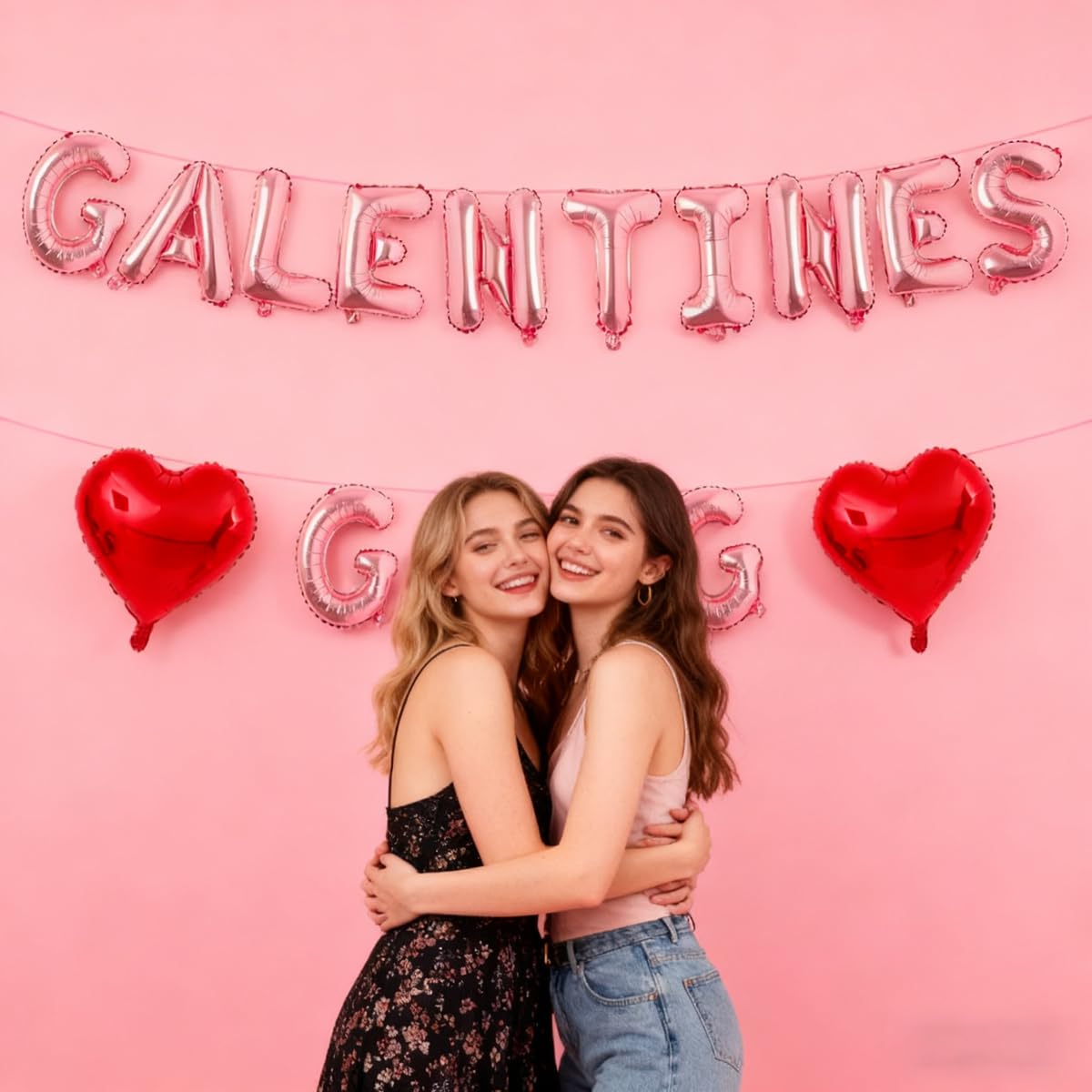 YNITSED Galentines Gang Rose Gold Letter Banner – 16in Galentines Decor