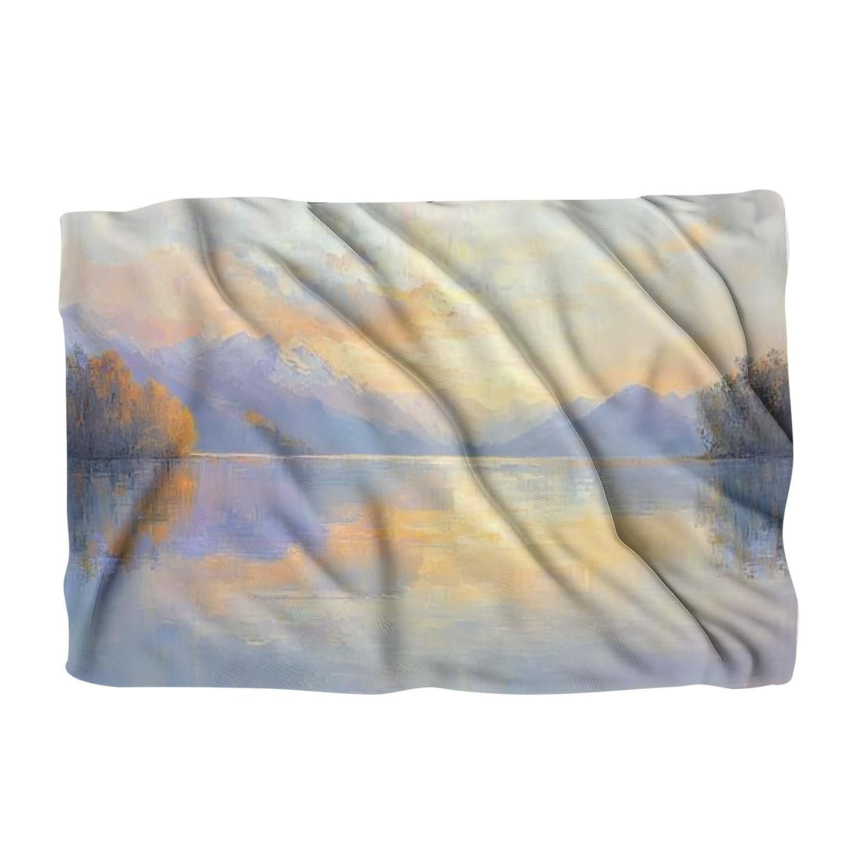 Serene Lake Dawn Blanket
