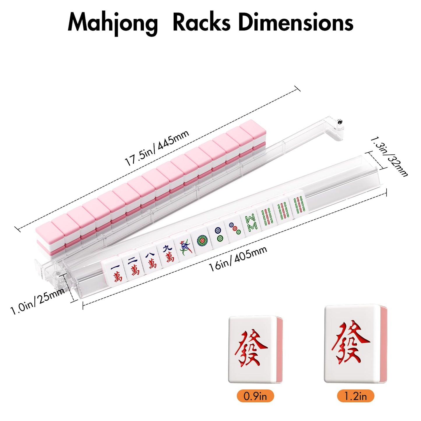 YOAEAILY Mahjong Racks with Pushers – 4-Pack, Clear Acrylic, Portable