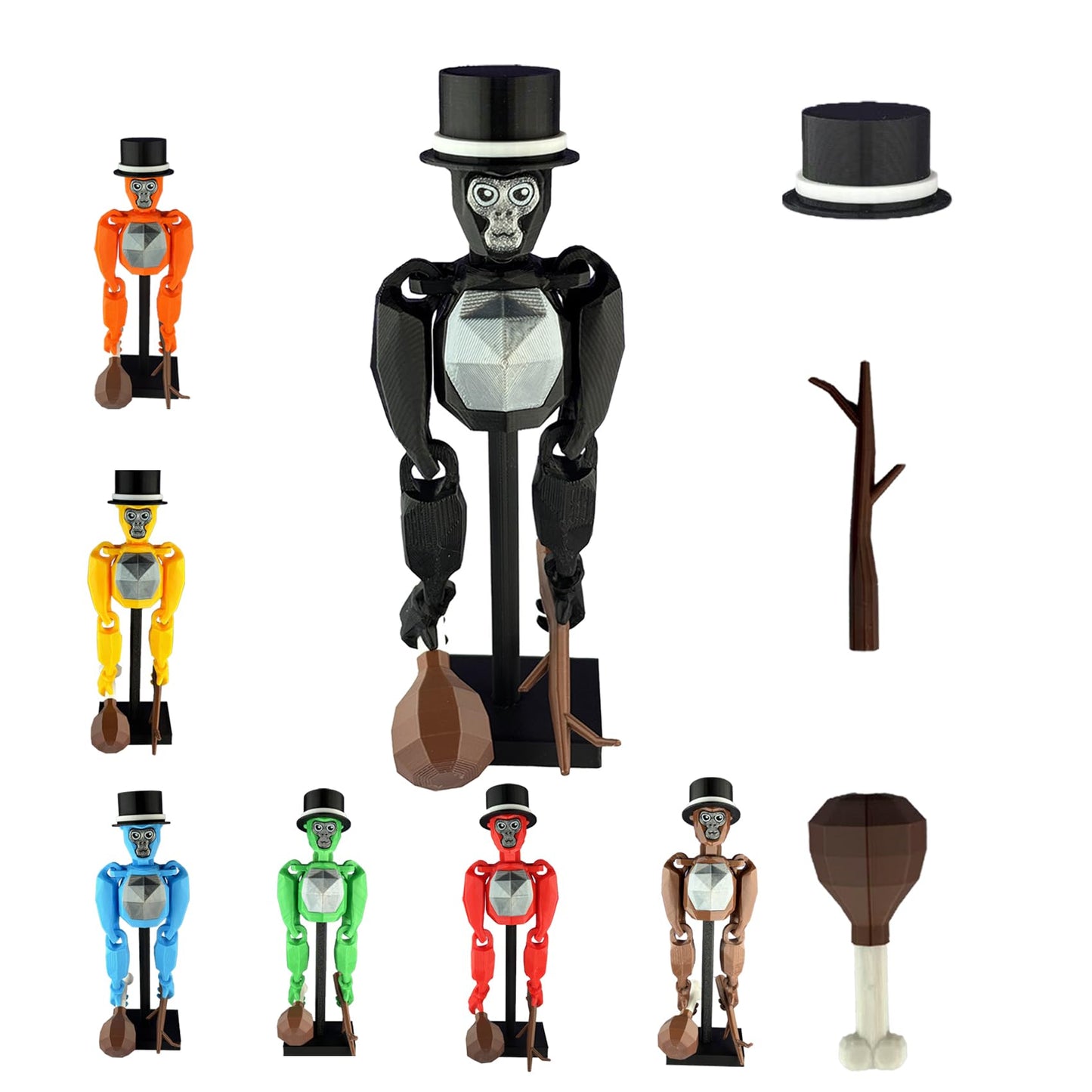 Yobbogo Monkey Tag Model – 6-Inch Poseable Adult Collectible with Stand & Accessories