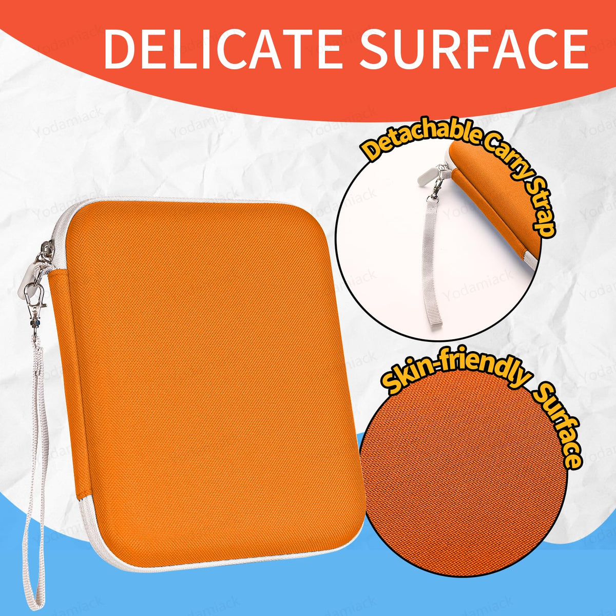Yodamiack Card Holder for Yoto Cards - 96 Pockets, 12 Removable Sleeves, Zippered Portable Binder (Orange)