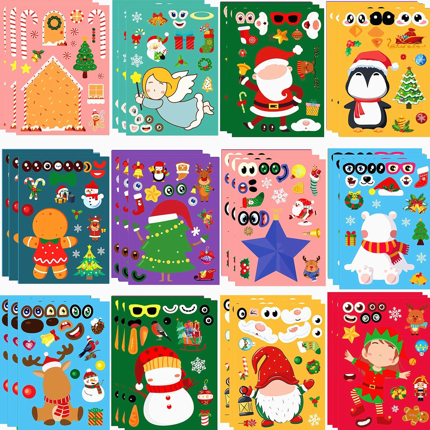Yodeeni 36 Sheets Christmas Stickers – DIY Holiday Crafts & Gift Decor