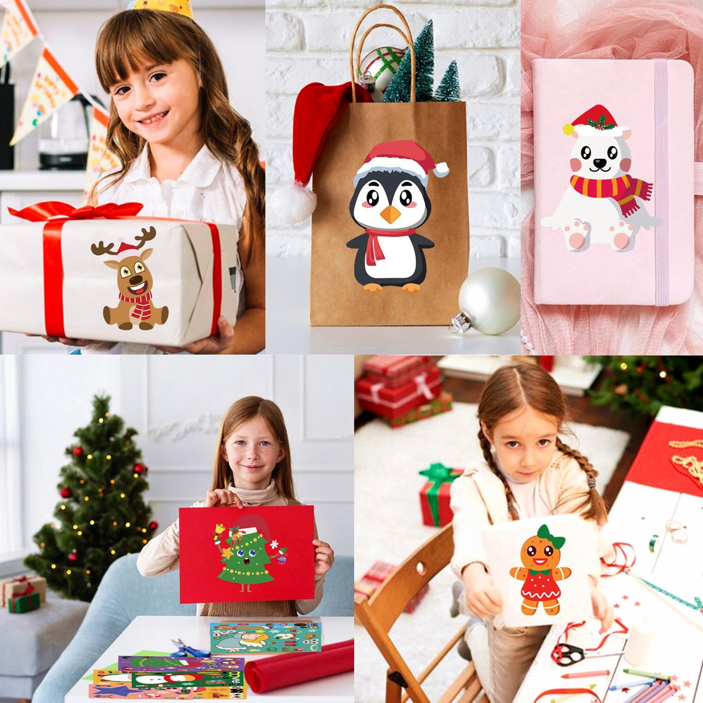 Yodeeni 36 Sheets Christmas Stickers – DIY Holiday Crafts & Gift Decor