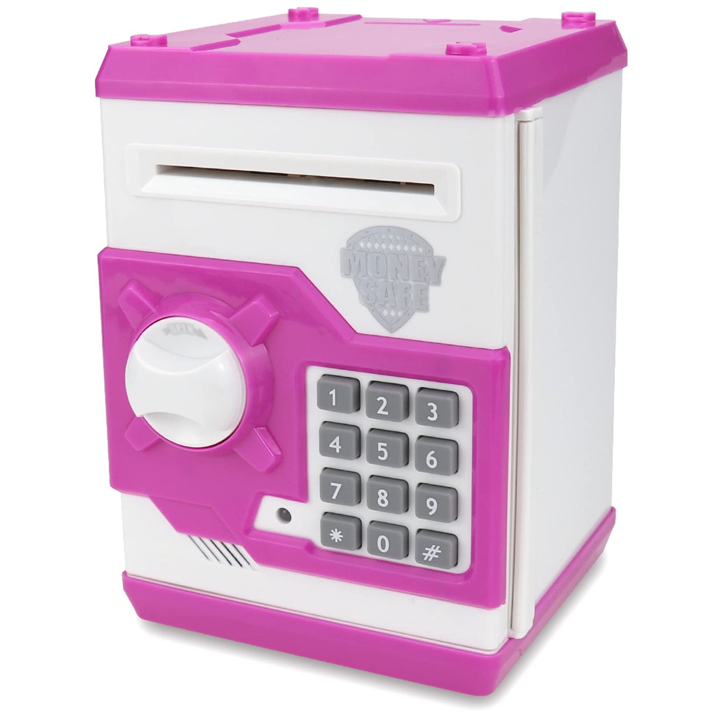 YOEGO Kids Money Bank – Electronic Piggy Bank with Auto Scroll & Password (Pink)