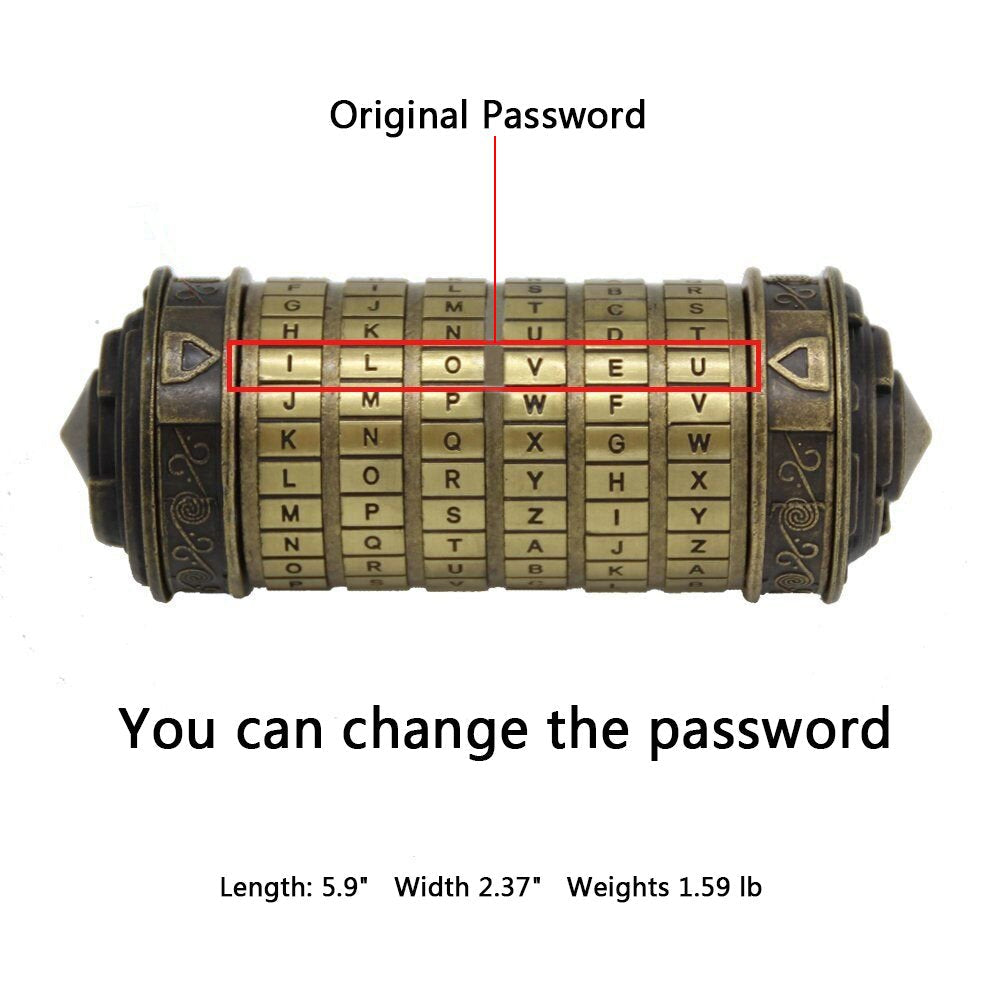 YOFIT Da Vinci Code Mini Cryptex Lock Puzzle Box – Hidden Compartments Gift for Her & Him