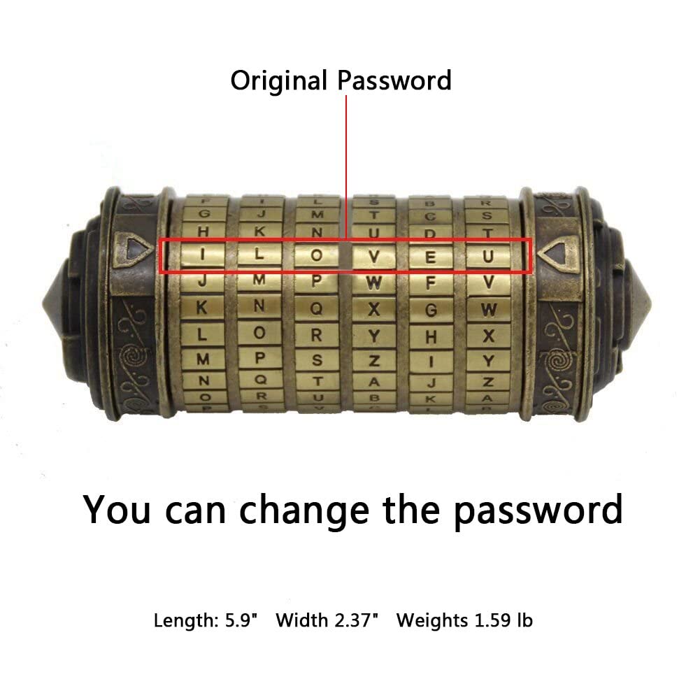 YOFIT Da Vinci Code Mini Cryptex Lock Puzzle Box – Hidden Compartments Gift for Her & Him