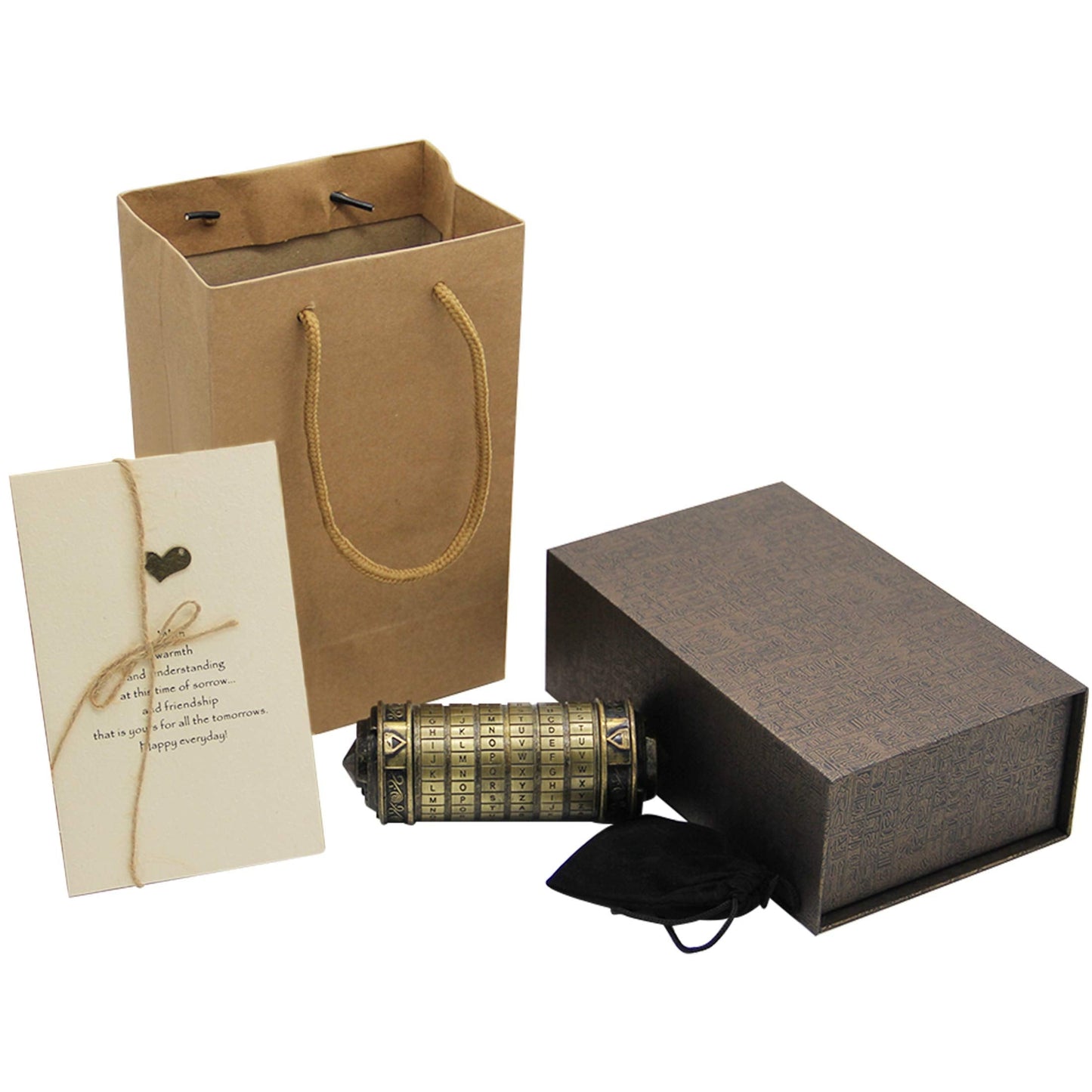 YOFIT Da Vinci Code Mini Cryptex Lock Puzzle Box – Hidden Compartments Gift for Her & Him