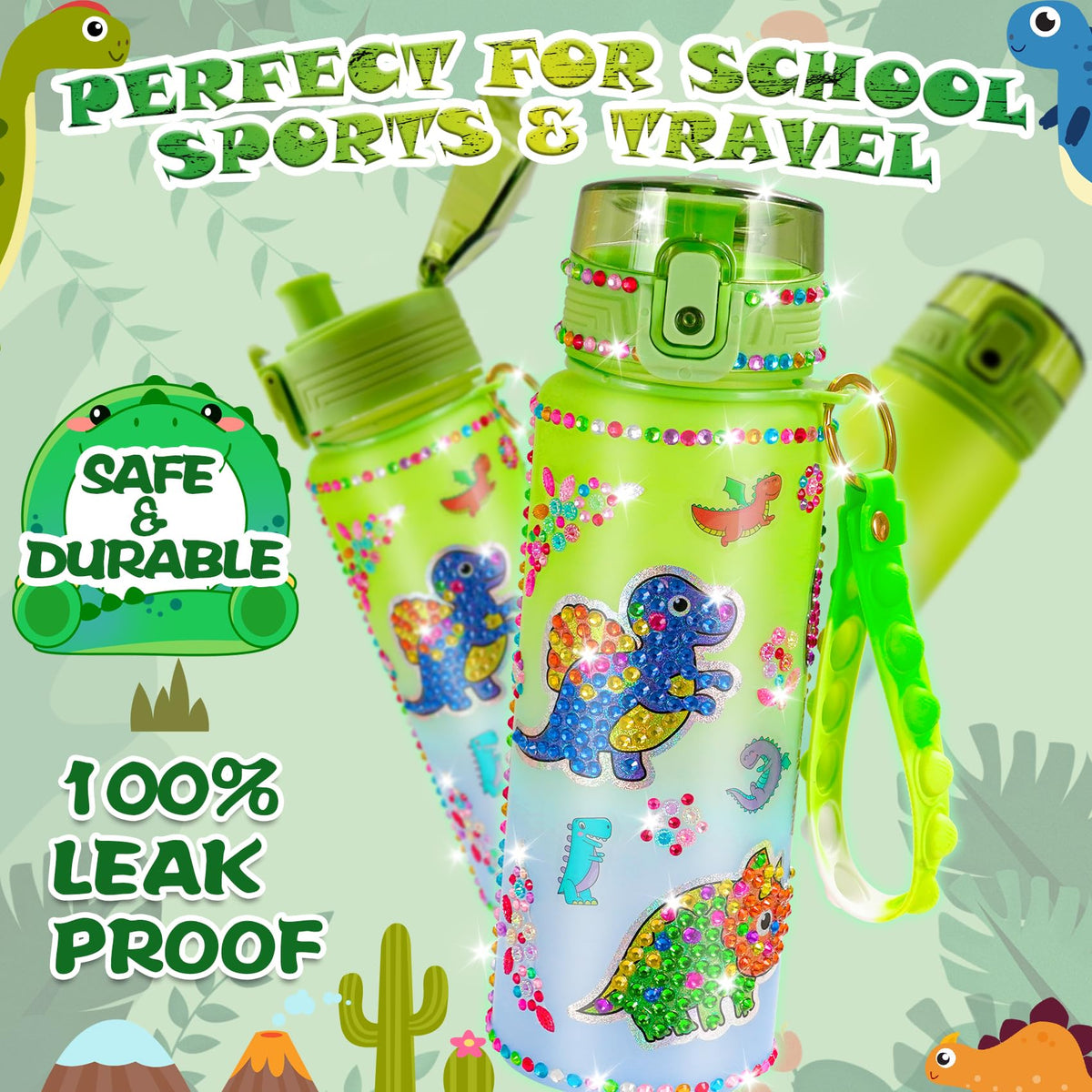 YOFUN Dinosaur Water Bottle Kit for Kids – DIY Decor & Hydration Toy (Ages 3–8)