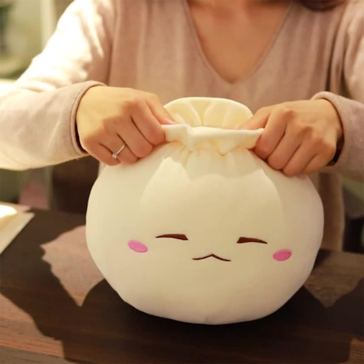 Yoholto Dumpling Plush Pillow – Cute Frown Plush Toy, Soft PP Cotton, 6.3x12.2 in & 12.2x9.8 in