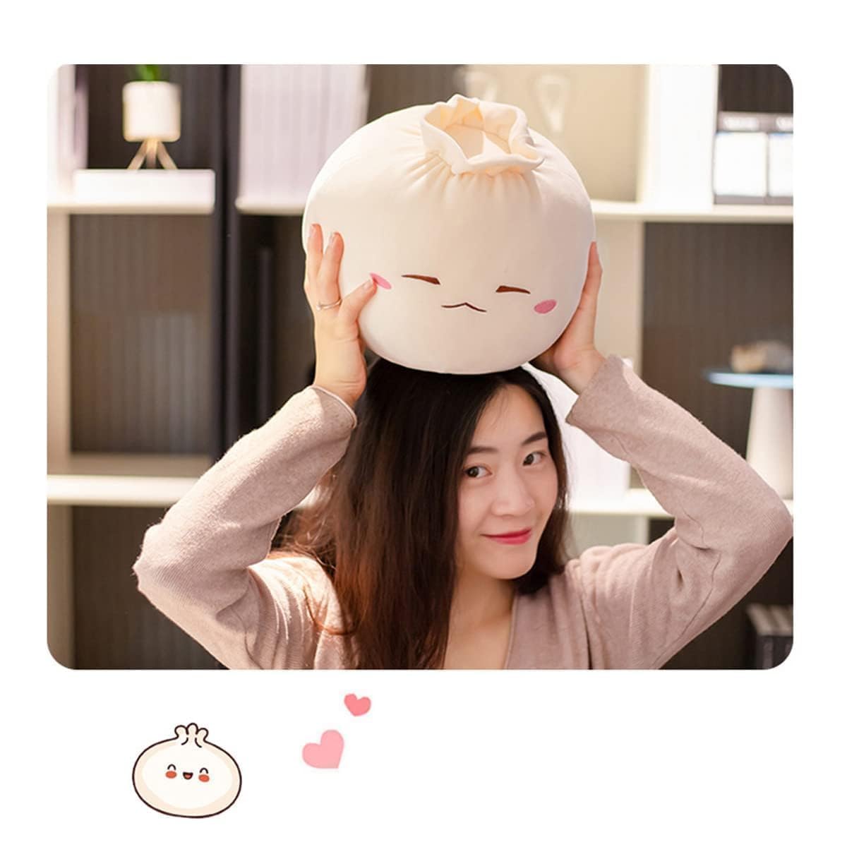 Yoholto Dumpling Plush Pillow – Cute Frown Plush Toy, Soft PP Cotton, 6.3x12.2 in & 12.2x9.8 in
