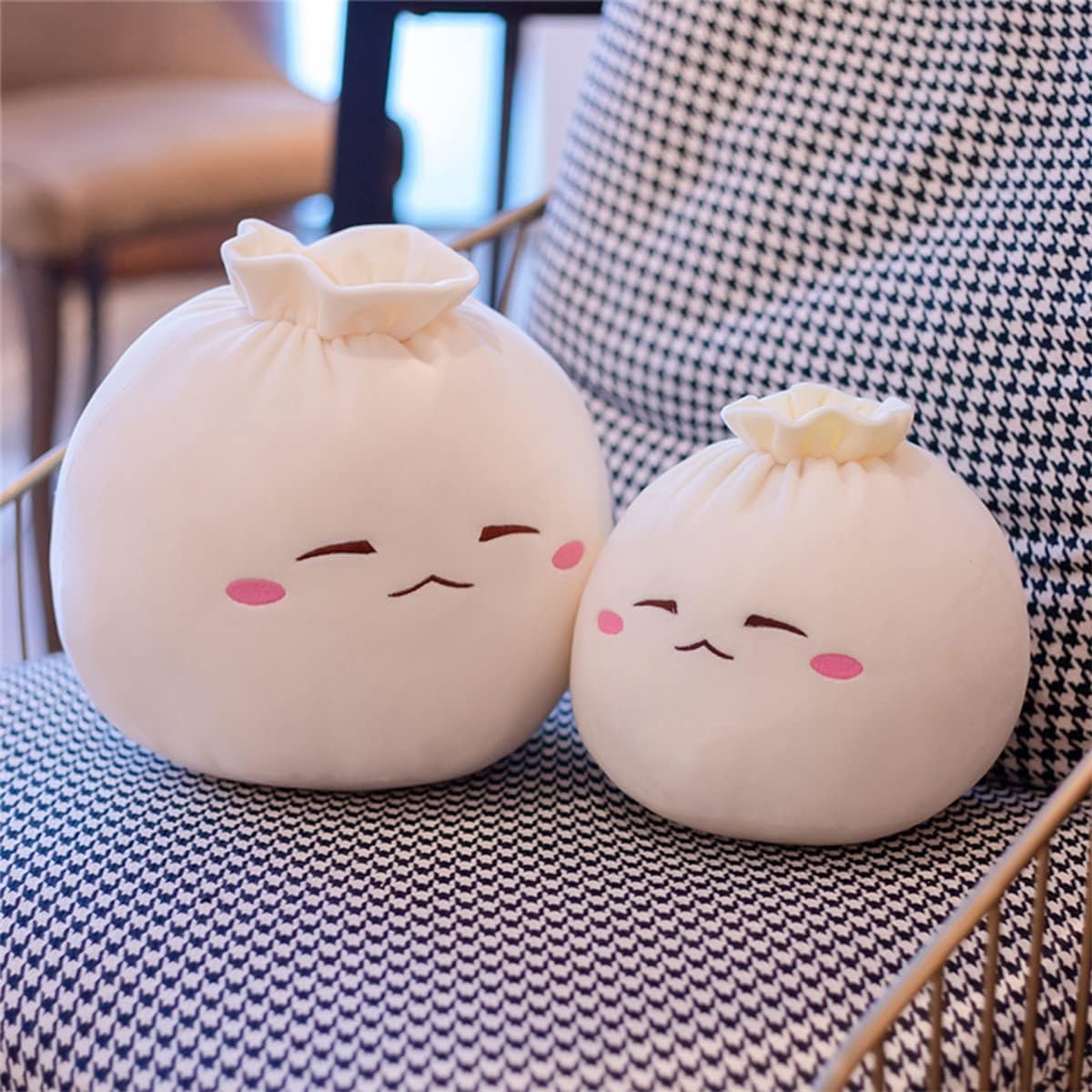 Yoholto Dumpling Plush Pillow – Cute Frown Plush Toy, Soft PP Cotton, 6.3x12.2 in & 12.2x9.8 in