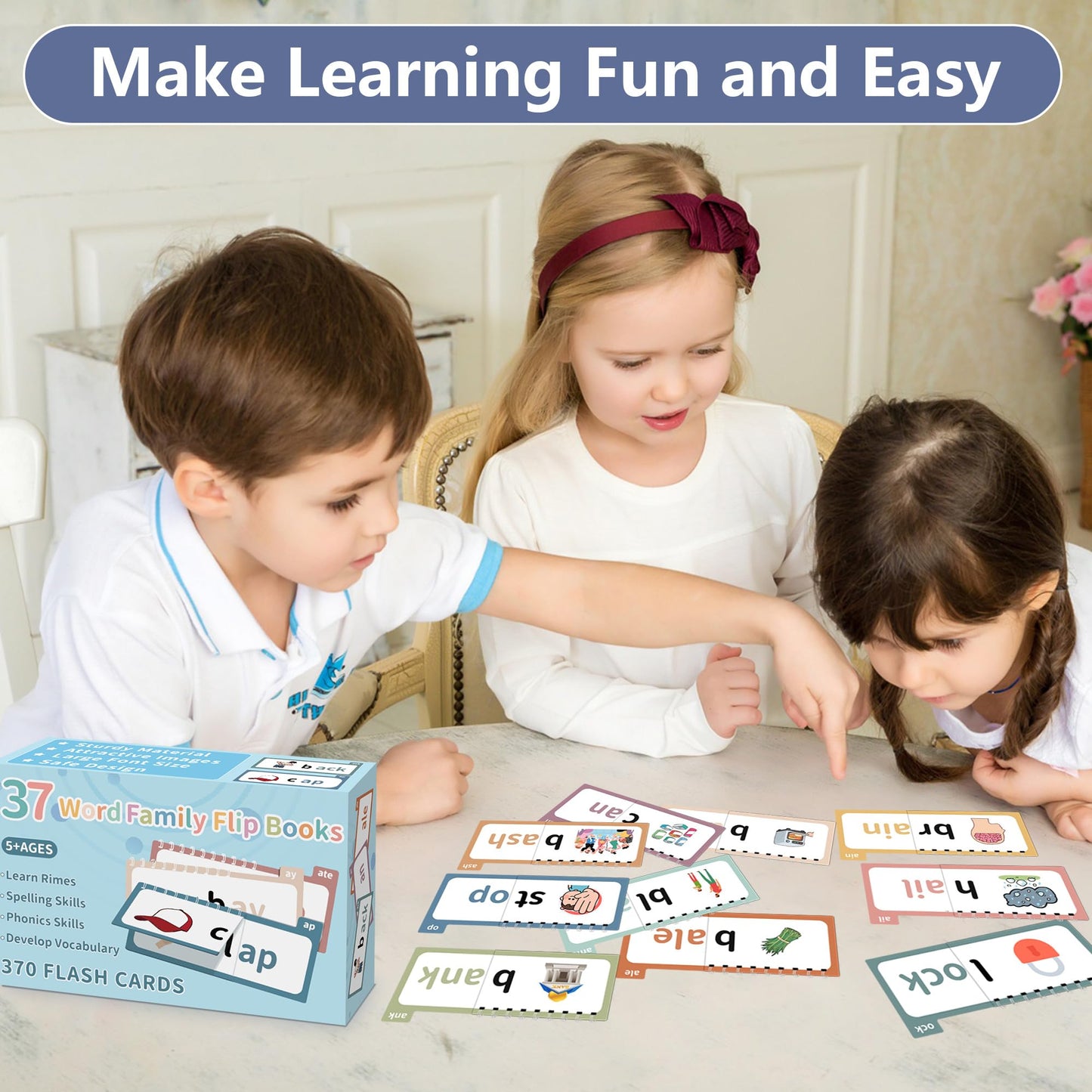 Yoink Word Family Build Book – 37 Read & Rhyme Flip Books for Kids | Phonics, Sight Words & Vocabulary