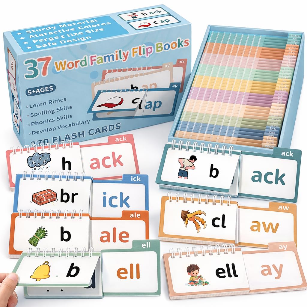Yoink Word Family Build Book – 37 Read & Rhyme Flip Books for Kids | Phonics, Sight Words & Vocabulary