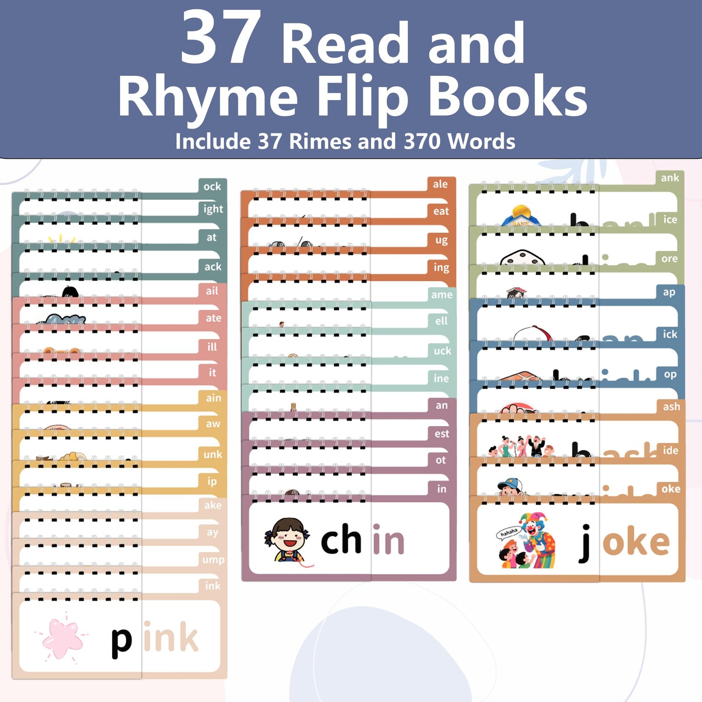 Yoink Word Family Build Book – 37 Read & Rhyme Flip Books for Kids | Phonics, Sight Words & Vocabulary