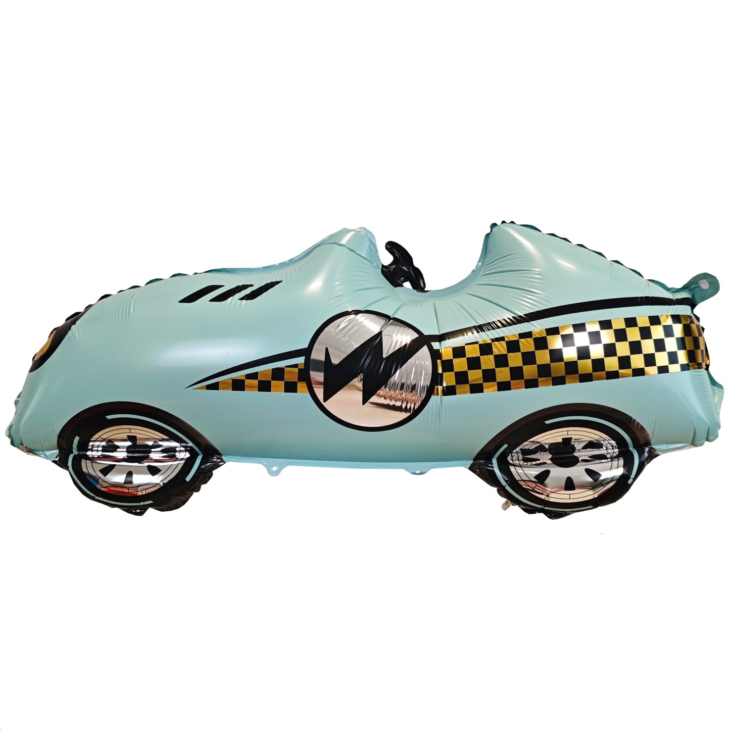 YOIOZAIZAI 3D Self-Standing Race Car Balloon – Blue Foil Party Balloon