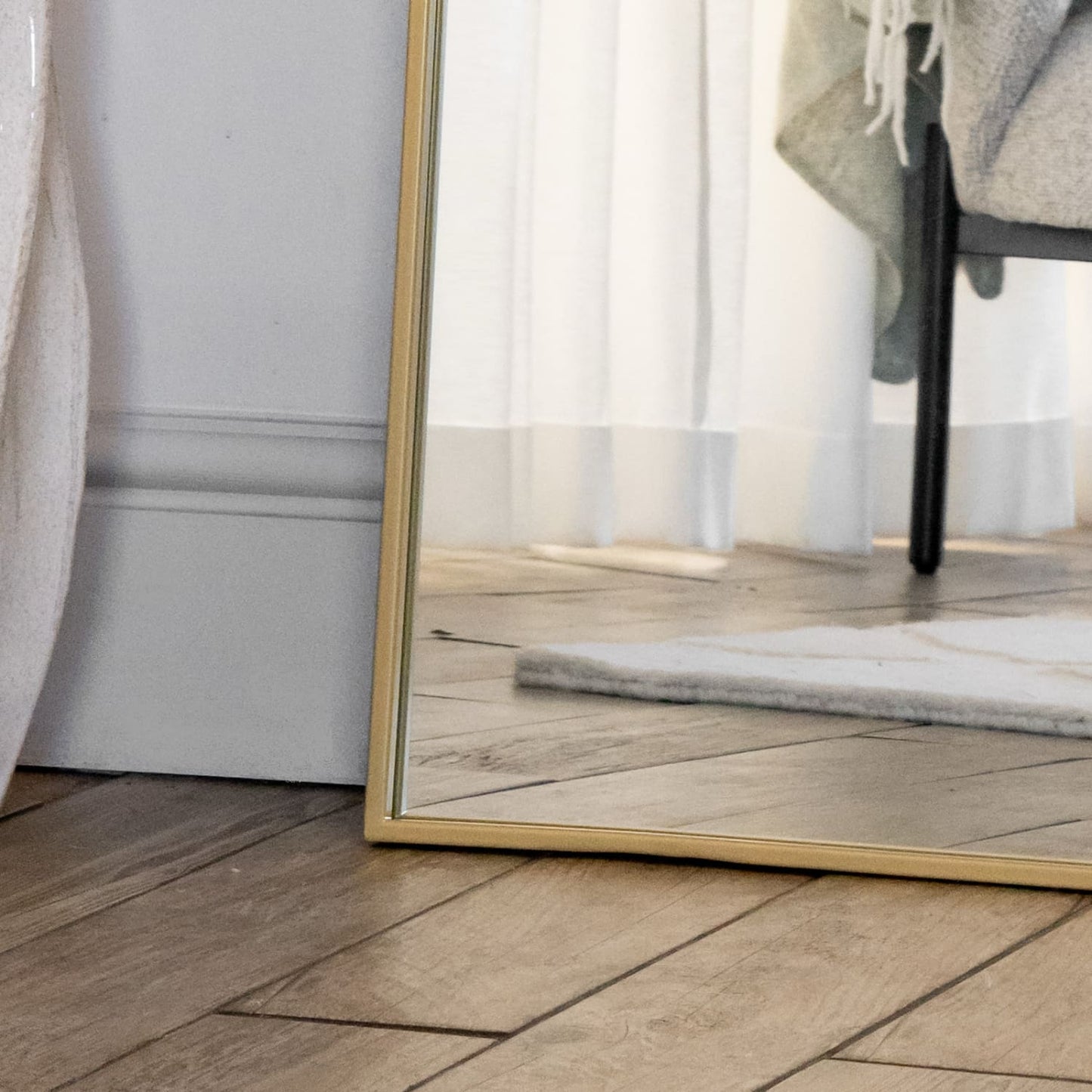 Yoko - Gold Metal Gentle Arch Mirror - 180cm x 105cm.