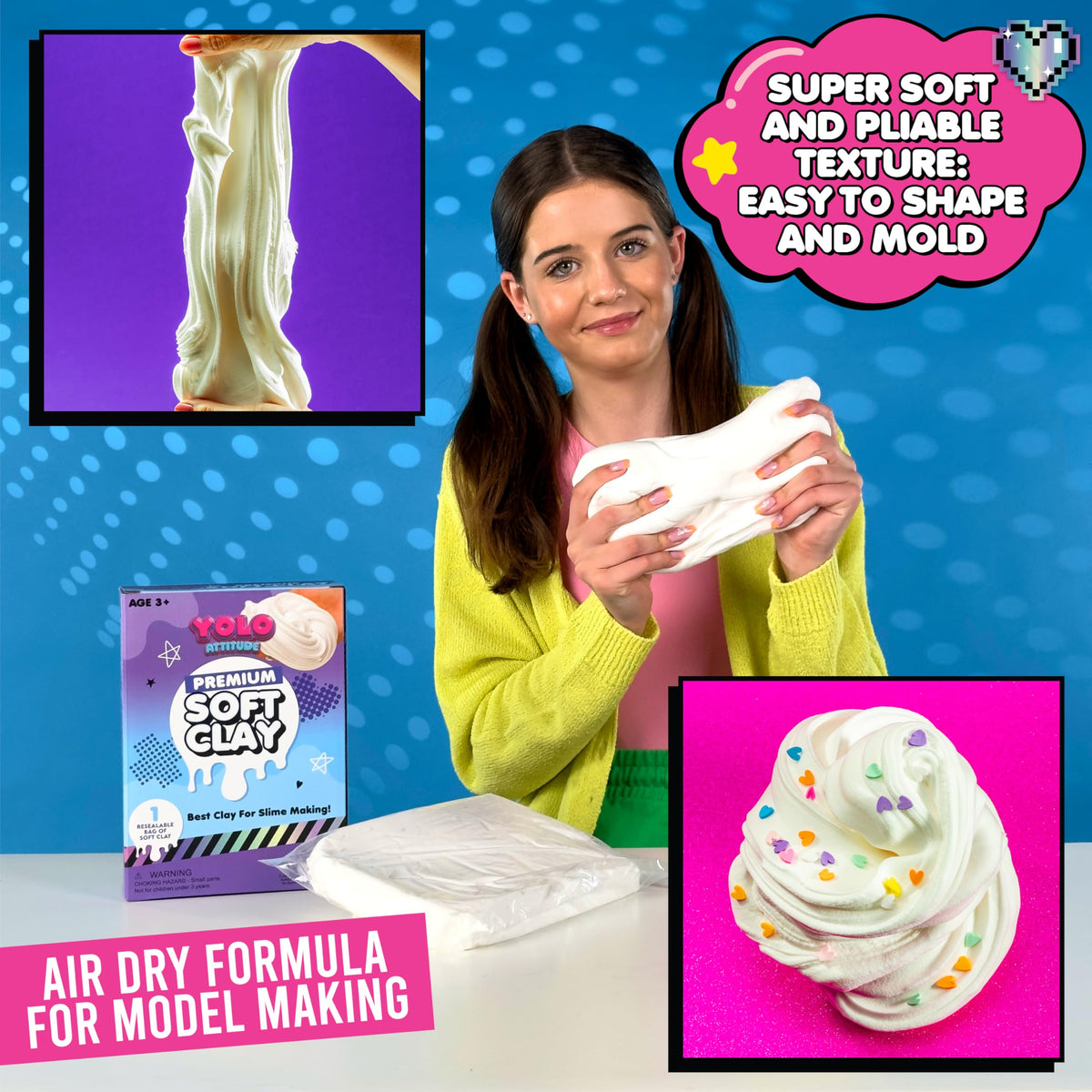 YOLO Attitude – YOLO Ultimate Slime Fun: Soft Clay & Air-Dry Foam Clay (250g)