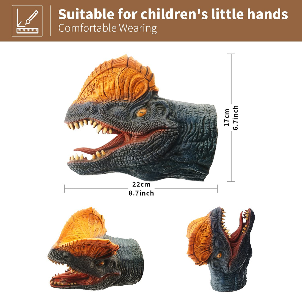 Yolococa Dinosaur Hand Puppets — Realistic Latex Puppets for Kids